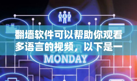 翻墙软件可以帮助你观看多语言的视频，以下是一些适合你的选项