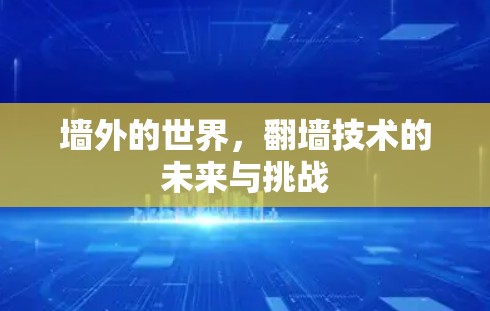 墙外的世界,翻墙技术的未来与挑战 墙外的世界,翻墙技术的未来与挑战