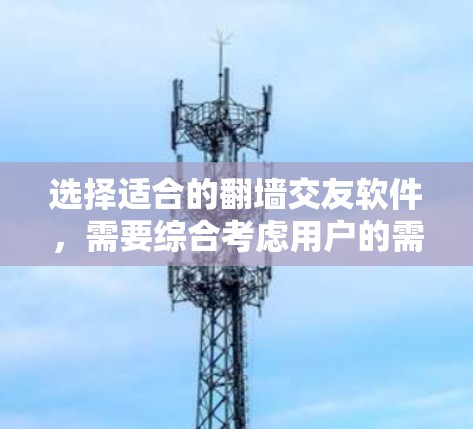 选择适合的翻墙交友软件，需要综合考虑用户的需求和特性。以下是一些推荐和关键点