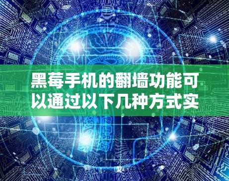黑莓手机的翻墙功能可以通过以下几种方式实现,以下软件推荐 黑莓手机的翻墙功能可以通过以下几种方式实现,以下软件推荐