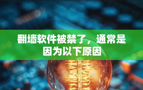 翻墙软件被禁了,通常是因为以下原因 翻墙软件被禁了,通常是因为以下原因