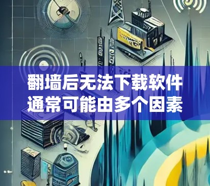 翻墙后无法下载软件通常可能由多个因素引起，包括系统依赖不足、界面破坏、功能缺失、文件损坏、缓存丢失等。以下是一些解决方法
