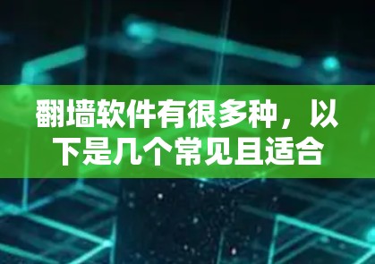 翻墙软件有很多种，以下是几个常见且适合安卓手机使用的翻墙软件