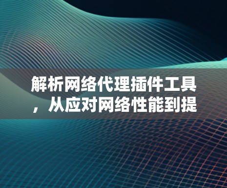 解析网络代理插件工具，从应对网络性能到提升效率