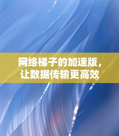 网络梯子的加速版,让数据传输更高效 网络梯子的加速版,让数据传输更高效