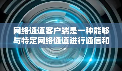 网络通道客户端是一种能够与特定网络通道进行通信和交互的软件应用，主要面向用户，执行用户与网络通道之间的互动。以下是网络通道客户端的详细分析