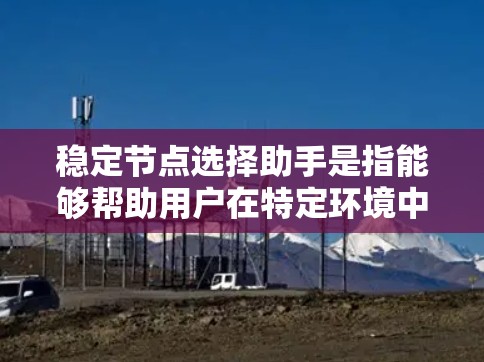 稳定节点选择助手是指能够帮助用户在特定环境中做出稳定、可靠的选择工具。以下是对这个任务的详细分析