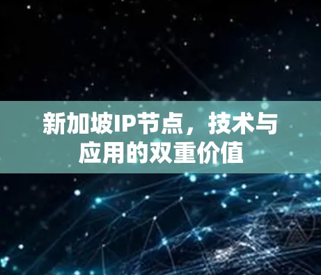 新加坡IP节点，技术与应用的双重价值