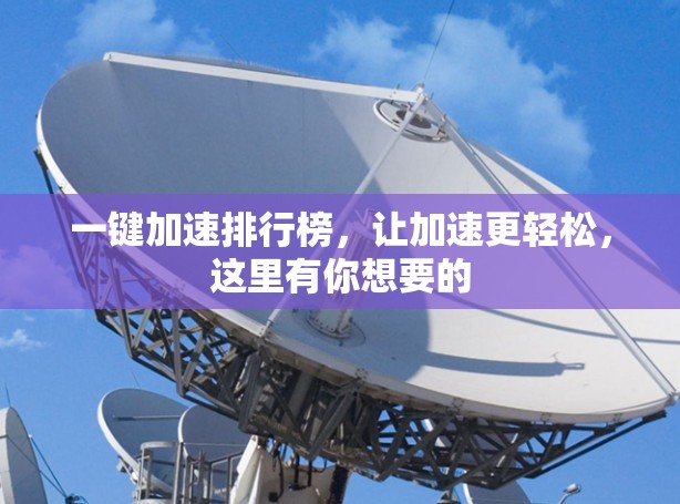 一键加速排行榜，让加速更轻松，这里有你想要的