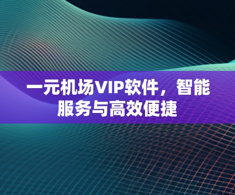 一元机场VIP软件,智能服务与高效便捷 一元机场VIP软件,智能服务与高效便捷
