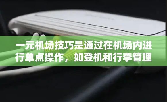 一元机场技巧是通过在机场内进行单点操作，如登机和行李管理，以提高效率和安全性。以下是一元机场技巧的详细步骤和注意事项
