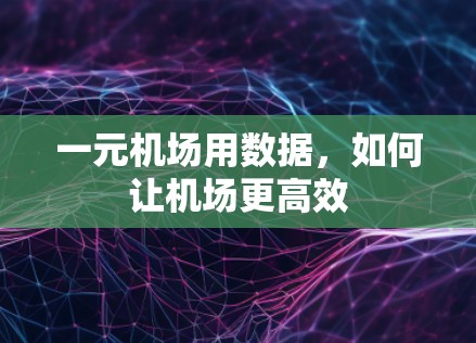 一元机场用数据，如何让机场更高效