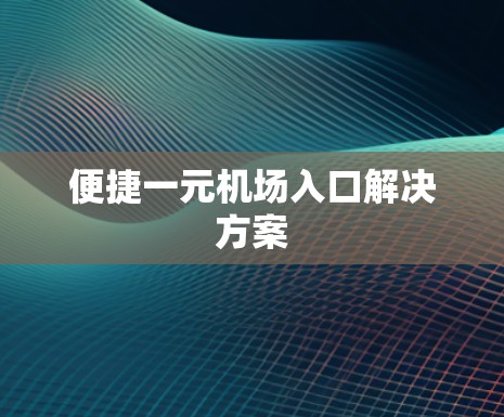 便捷一元机场入口解决方案