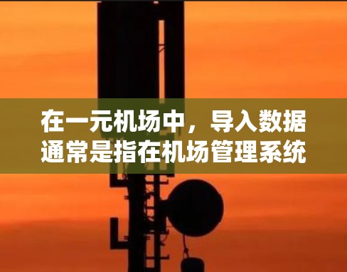 在一元机场中，导入数据通常是指在机场管理系统（如OneWorld、TrackX、FlexLink等）中将旅客、航班、数据等信息导入到系统中。以下是一个通用的流程，适用于大多数机场管理系统