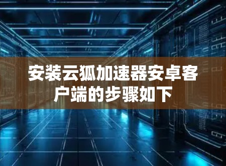 安装云狐加速器安卓客户端的步骤如下