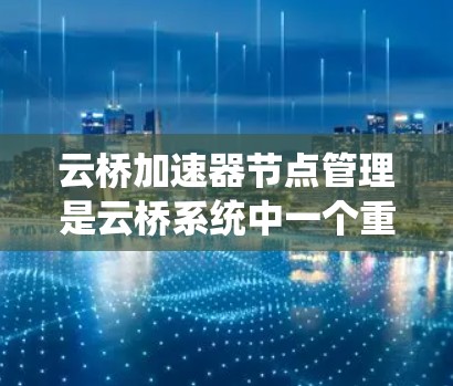 云桥加速器节点管理是云桥系统中一个重要的功能模块，主要用于管理和配置云应用加速器节点，以提升应用性能。以下是对云桥加速器节点管理的详细说明