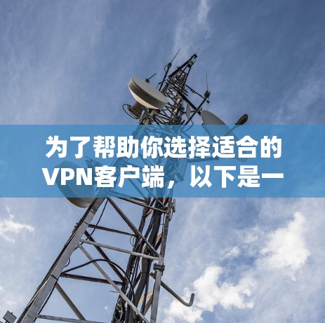 为了帮助你选择适合的VPN客户端，以下是一个分步骤的推荐过程
