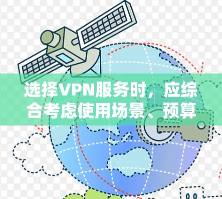 选择VPN服务时,应综合考虑使用场景、预算、需求和各服务特点。以下是详细的步骤指南 选择VPN服务时,应综合考虑使用场景、预算、需求和各服务特点。以下是详细的步骤指南