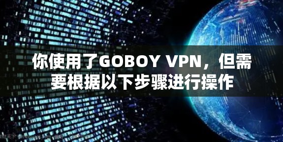 你使用了GOBOY VPN,但需要根据以下步骤进行操作 你使用了GOBOY VPN,但需要根据以下步骤进行操作