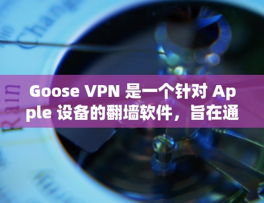 Goose VPN 是一个针对 Apple 设备的翻墙软件,旨在通过 Wi-Fi 或 3G/4G 网络实现VPN。它通过控制进出网络的行为(如通过防火墙或通过 Wi-Fi 网络管理)来提供VPN服务 Goose VPN 是一个针对 Apple 设备的翻墙软件,旨在通过 Wi-Fi 或 3G/4G 网络实现VPN。它通过控制进出网络的行为(如通过防火墙或通过 Wi-Fi 网络管理)来提供VPN服务